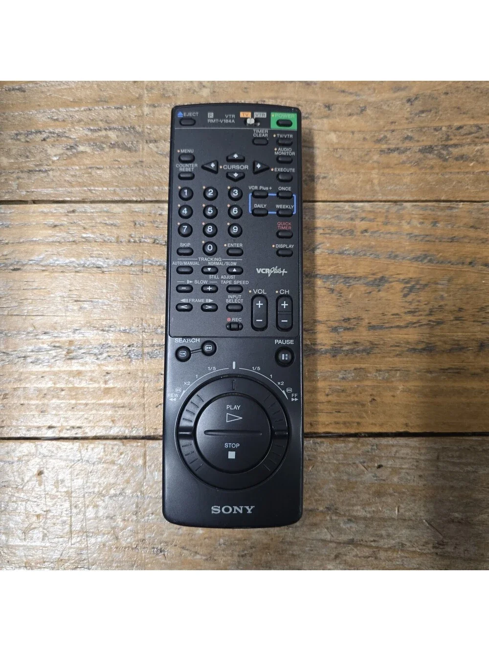 Sony RMT-V184A VCR Plus Remote Control Genuine Replacement No Battery Cover